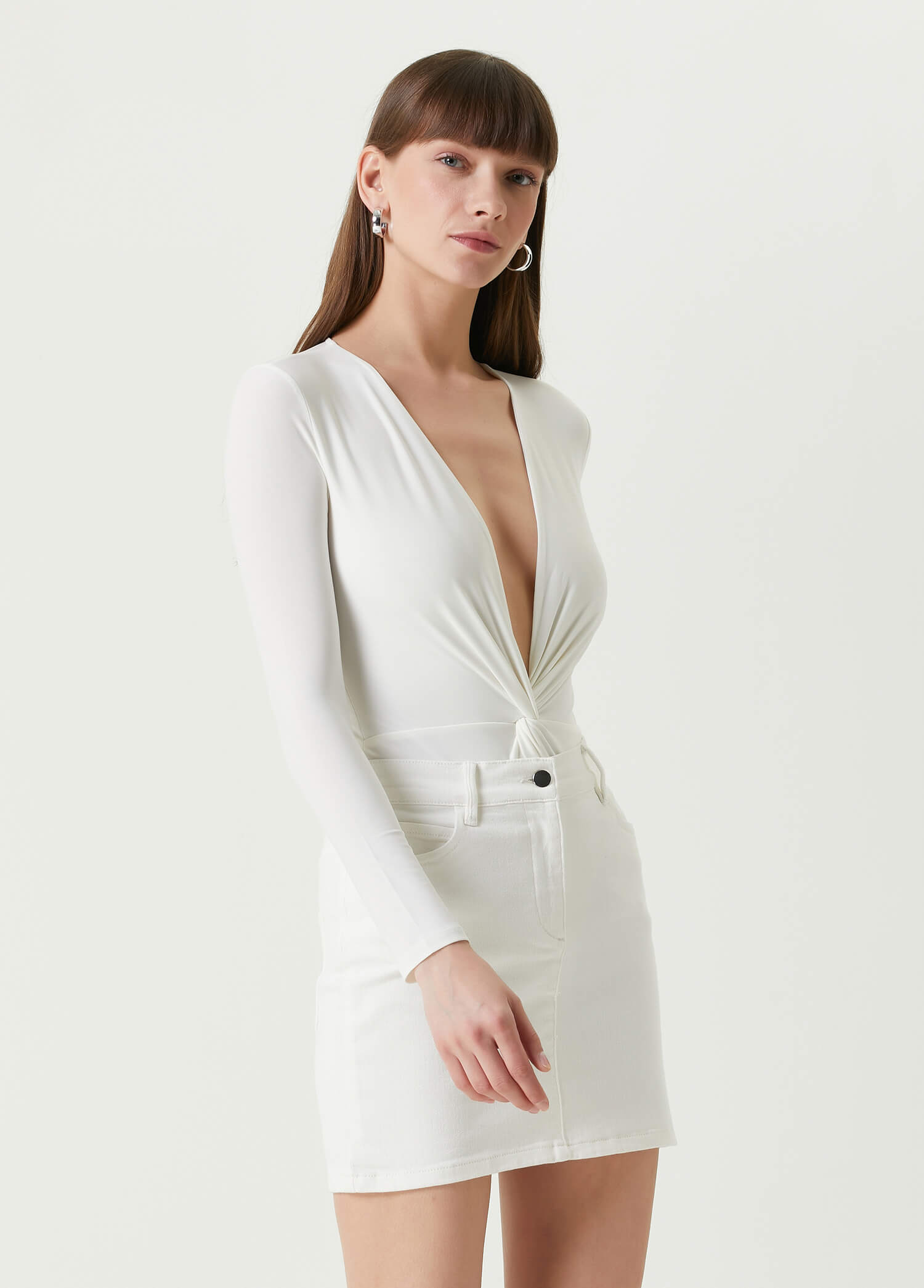 Ecru Knot Detail Bodysuit Ecru Knot Detail Bodysuit