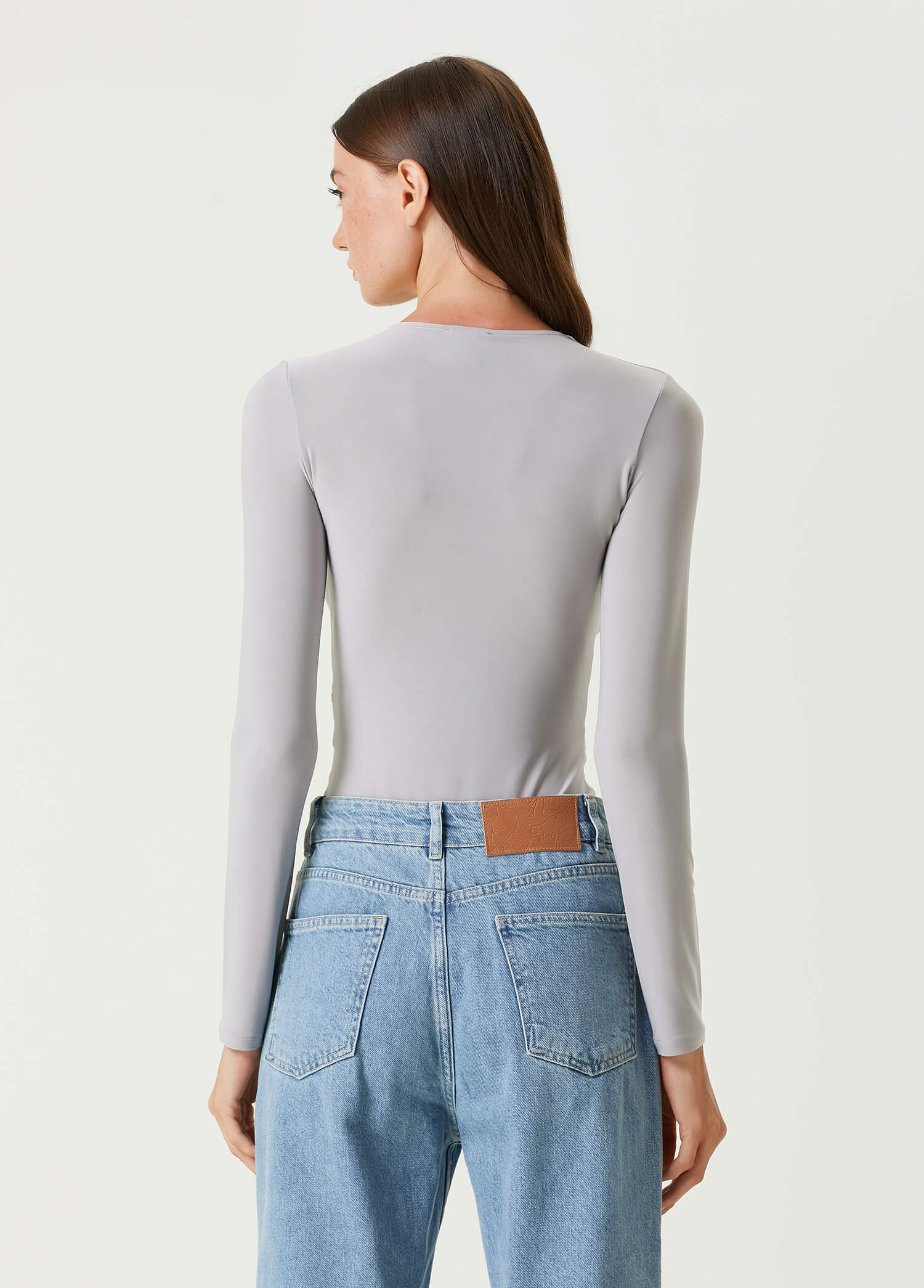 Gri Düğüm Detaylı Body Gri Düğüm Detaylı Body