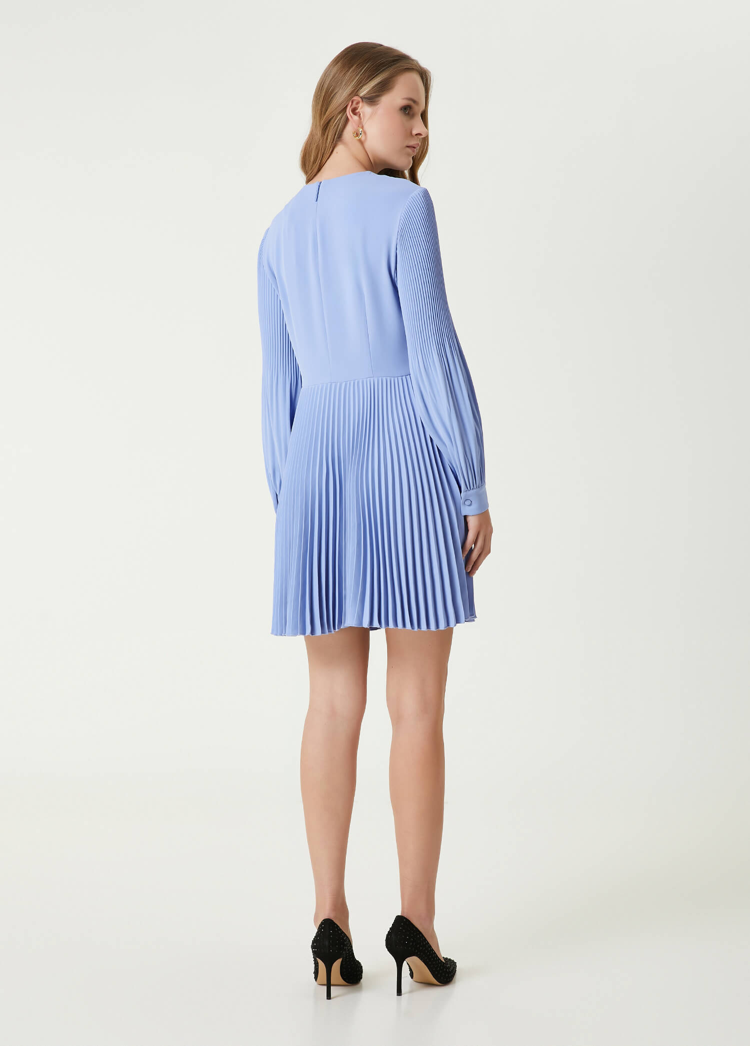 Blue Pleated Mini Dress Blue Pleated Mini Dress